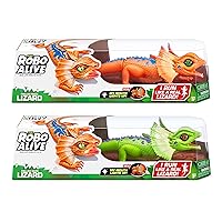 Robo Alive 2-Pack Orange Lizard and Green Lizard Series 2 (Mail Box) by ZURU, Gifts for Boys and Girls 3,4,5 Years Old+, Birthday