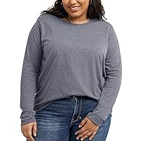 Hanes Women's Originals Tri-Blend Long-Sleeve T-Shirt, Crewneck Tee for Women, Relaxed Fit, Available in Plus