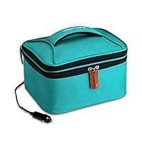 HOTLOGIC Mini XP Portable Electric Lunch Box Food Heater - Expandable Food Warmer Tote and Heated Lunchbox for Adults Work/Car/Home - Easily Cook, Reheat, and Keep Your Food Warm - TEAL - 120V