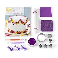 Wilton How to Decorate with Fondant Shapes and Cut-Outs Kit - 14-Piece Cake Decorating Kit with 3 Fondant Cutouts, Fondant Shaping Set, Roller, Dusting Pouch, 6 Cutters, Video Tutorial
