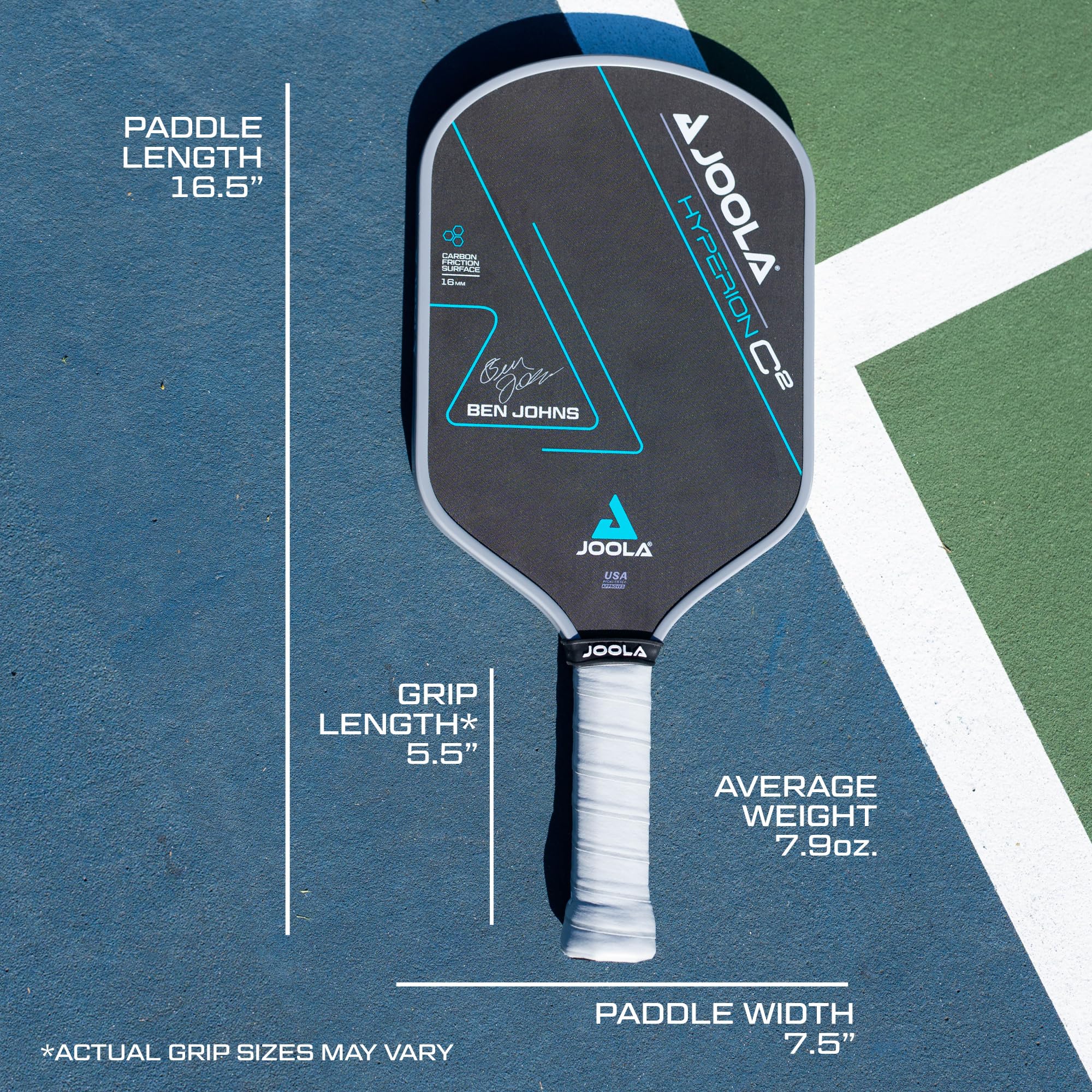 JOOLA Ben Johns Hyperion C2 Pickleball Paddle - Aero-Curve Hyperion Shape with Charged Surface Technology from The Ben Johns Perseus - Balanced Pickleball Racket with Pop & Power - USAPA Approved