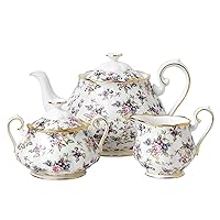 Royal Albert 100 Years 1940 3-Piece Set (Teapot, Sugar & Creamer)
