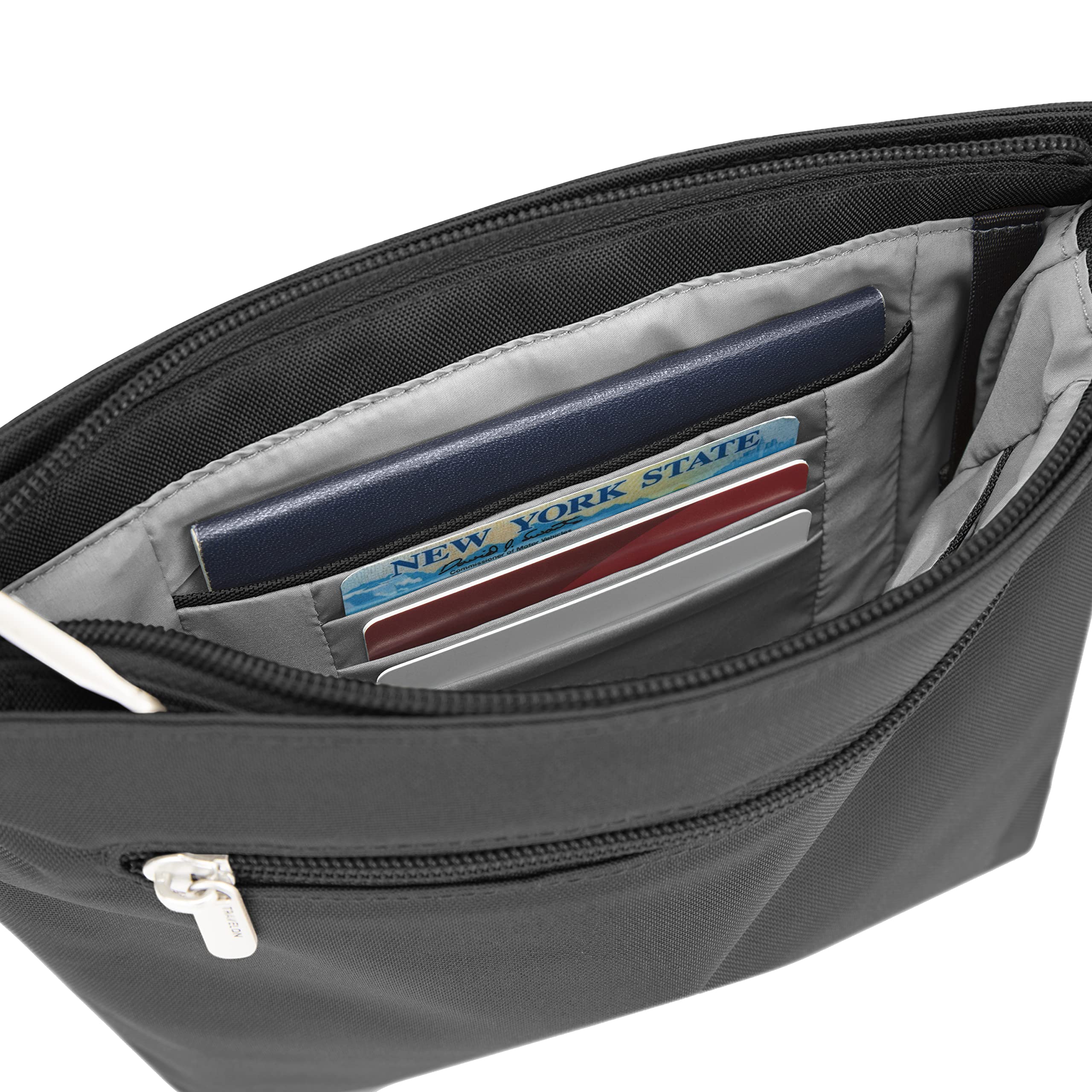 Travelon Anti-Theft Classic Mini Shoulder Bag, Black, One Size, 8.5 x 8.5 x 2
