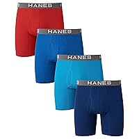 Hanes mens Comfort Flex Fit Boxer Briefs, Ultra Soft Cotton Modal Blend Underwear, 4-pack