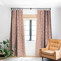 Deny Designs 1 pc Blackout Window Curtain Panel, Terracotta Strokes Pattern, 50
