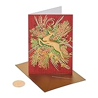 Papyrus Holiday Cards Boxed with Envelopes, Warm Wishes, Gold Reindeer (12-Count)