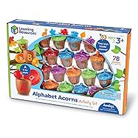 Learning Resources Alphabet Acorns Activity Set, Develops Letter Recognition, Educational Toys for Toddlers, Homeschool, Visual & Tactile Learning Toy, 78 Pieces, Ages 3+
