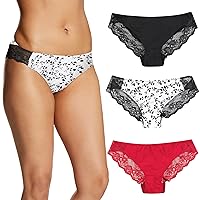 Maidenform Women's Tanga Panty Pack, Lace Back Underwear, 3-pack