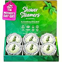 Cleverfy Shower Steamers Aromatherapy - Gift Set of 6 Shower Bombs with Essential Oils for Relaxation and Nasal Congestion. Self Care Mothers Day Gifts for Mom from Daughter. Green Set