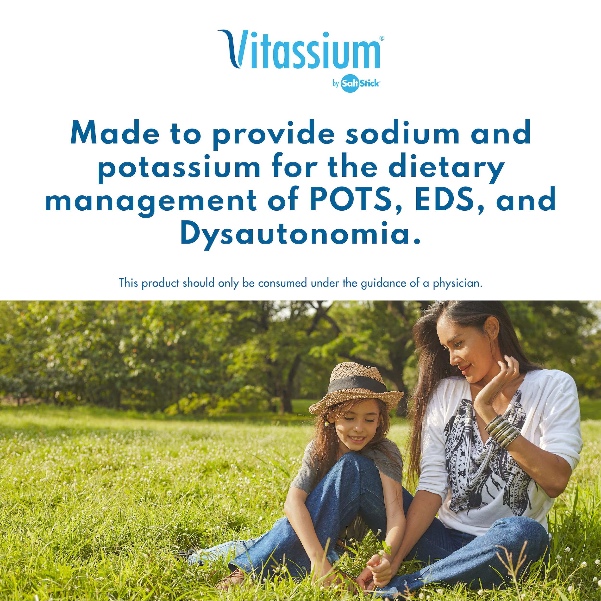 Vitassium Capsules - Daily Salt Pills for Dysautonomia Management (500mg Sodium & 100mg Potassium) - Non-GMO, Unsweetened Electrolytes, Vegan, Preservative & Allergen Free - 100 Capsules