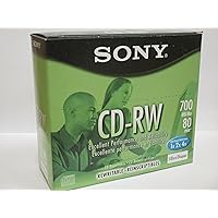 Sony CD-RW Rewritable Discs 700MB 80 minutes Multispeed (5 Pack)
