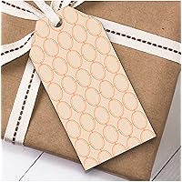 Peach Oval Repeat Horizontal Birthday Present Favor Gift Tags