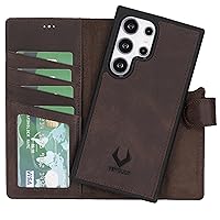 VENOULT Chocolate Brown Wallet Case for Samsung Galaxy S24 Ultra 6.8