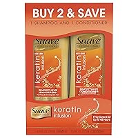 Suave Professionals Smoothing Shampoo and Conditioner, Keratin Infusion, 12.6 Fl Oz (Pack of 2)