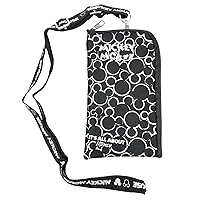 Mickey Black & Silver Lanyard with Detachable Coin Purse (Silver)