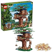 LEGO 21318 Ideas Tree House, Model Construction Set for 16 Plus Year Olds with 3 Cabins, Interchangeable Leaves, Minifigures and a Bird Figure
