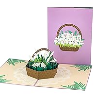 Ribbli Lily Handmade Pop Up Card for All Occasion, Birthday Card, Mothers Day Card, Floral Pop Up Card, Flower Pop Up Card, Easter Card, Get Well Card, with Envelope