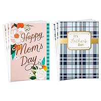 Mothers Day Cards and Fathers Day Cards Assortment (6 Cards with Envelopes, 2 Designs)