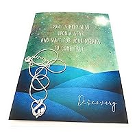 Smiling Wisdom - Lead with Your Heart, Stars Will Follow Greeting Card - Follow Your Heart Necklace Gift Set - Women, Daughter - .925 Plated (Silver Discovery)