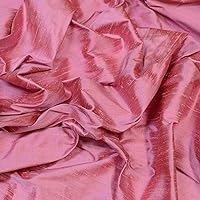 Iridescent Dark Pink Dupioni Silk, 100% Silk Fabric, by The Yard, 44