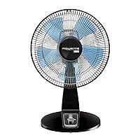 Rowenta Turbo Silence Table Fan 18 Inches Height Ultra Quiet Fan Oscillating, Portable, 4 Speeds, Manual Turn Dial, Indoor VU2631, Look/Color May Vary