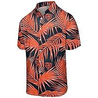 FOCO Men's NFL Team Logo Floral Aloha Tropical Button Up Shirt