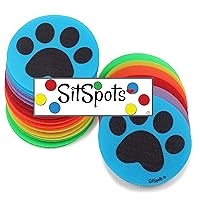 SitSpots® 30 Paw Print Multi Color Circle Pack (Size 4