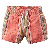 Carter's Baby Girls' Striped Flowy Shorts, 9 Months Orange