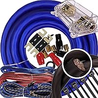 Complete Gravity Elite 0 Gauge Amp Kit Amplifier Install Wiring 0 Ga Wire 5000W to 8000W - Ultra Soft Wire - S1 Kit Blue - for Installer and DIY Hobbyist - Perfect for Car/Truck/Motorcycle/RV/ATV