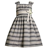 Bonnie Jean Little Girls' Denim Stripe Linen Dress