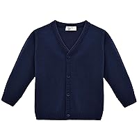 Lilax Boys V-Neck Cardigan, Toddler & Youth Button Closure Cardigan Sweater