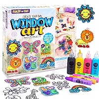 NATIONAL GEOGRAPHIC Glow in The Dark Dinosaur Stained Glass Art Kit -  Window Sun Catchers and Crafts for Kids Ages 4-8