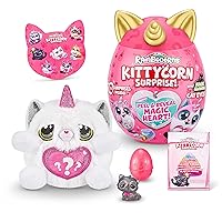 Rainbocorns Kittycorn Surprise Series 1 (Chinchilla Cat) by ZURU, Collectible Plush Stuffed Animal, Surprise Egg, Sticker Pack, Jelly Slime Poop, Ages 3+ for Girls, Children