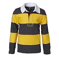 Sportoli Boys Cotton Wide Striped Long Sleeve Polo Rugby Shirt