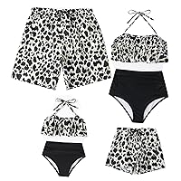 Family Matching Swimsuit Mommy and Me Bikini Set Floral Bathing Suit Summer Beach Swimwear