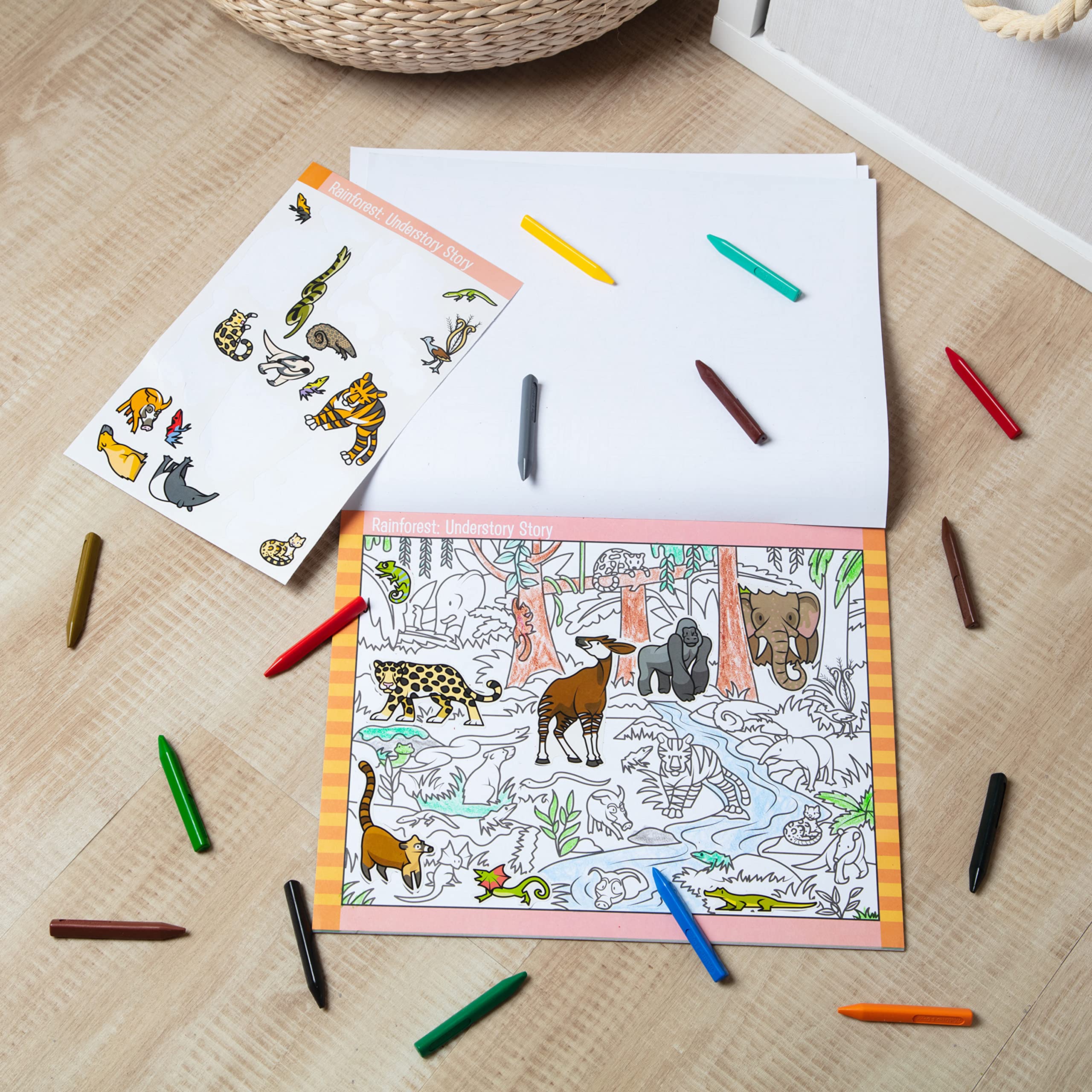 Melissa & Doug Seek and Find Sticker Pad, Animals (400+ Stickers, 14 Scenes to Color) - Search And Find Sticker Pads, Arts And Crafts Activity For Kids Ages 4+ - FSC-Certified Materials