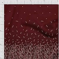 Polyester Crepe Red Fabric - by The Yard - 42 Inch Wide - Leaves & Berries Panel Delight - Nature's Bounty in Leaves and Berries on a Stylish Panel Printed Fabric