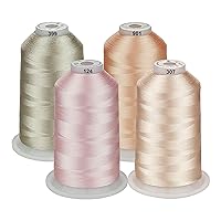 Simthread 42 Options Various Assorted Color Packs of Polyester Embroidery Machine Thread Huge Spool 5000M for All Embroidery Machines (Skin Colors)