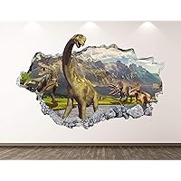 Dinosaur Wall Decal Art Decor 3D Smashed Animal Landscape Sticker Poster Kids Room Mural Custom Gift BL373 (70