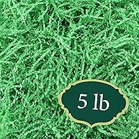 Arcadia Garden Products RPC05GN Crinkle Shredded Color Paper Filler Box Stuffing for Gift Wrapping & Crafts, Basket Filling, Confetti, Packaging & Shipping - 5 lbs - Green
