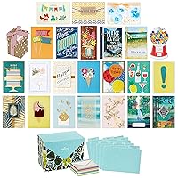 Hallmark Pack of 24 Handmade Assorted Boxed Greeting Cards, Modern Greenery—Birthday Cards, Baby Shower Cards, Wedding Cards, Sympathy Cards, Thinking of You Cards, Thank You Cards