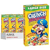 Cap'n Crunch Cereal, Crunch Berries, 16.8oz Boxes (4 Pack)