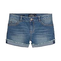 Lucky Brand Girls' Cuffed Jean Shorts, Stretch Denim with 5 pockets, Mid to High Rise Waist, Riley Ada, 14