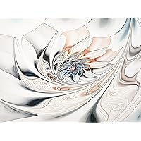 Design Art White Stained Glass Floral Wall Art Canvas, 30x40
