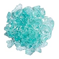 RGLASS-AQ Pit Fire Glass i n Aqua, Extreme Tempature Rating, Good for Propane or Natural Gas, 10 Pounds, 10 lb