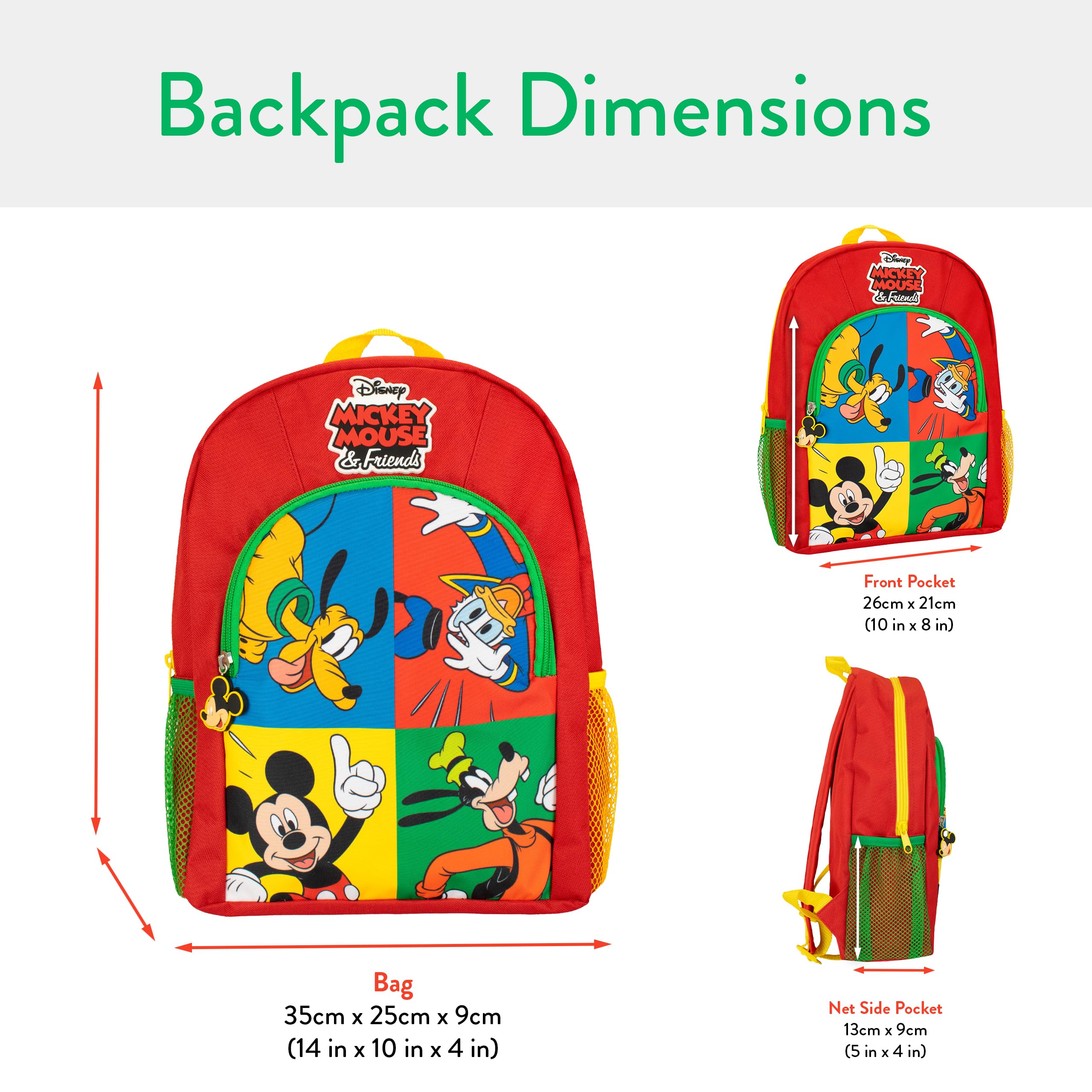 Disney Boys Mickey Mouse Pluto Donald Duck and Goofy Backpack