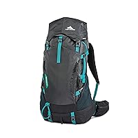 High Sierra Pathway 2.0 Backpack with Hydration Storage Sleeve, for Hiking, Biking, Camping, Traveling, Black, 60L