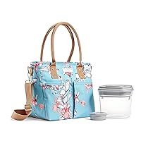 Fit & Fresh Lunch Bag For Women, Insulated Womens Lunch Bag For Work, Leakproof & Stain-Resistant Large Lunch Box For Women With Container, Zipper, Two Exterior Pockets Summerton Lunch Bag, Mermaid