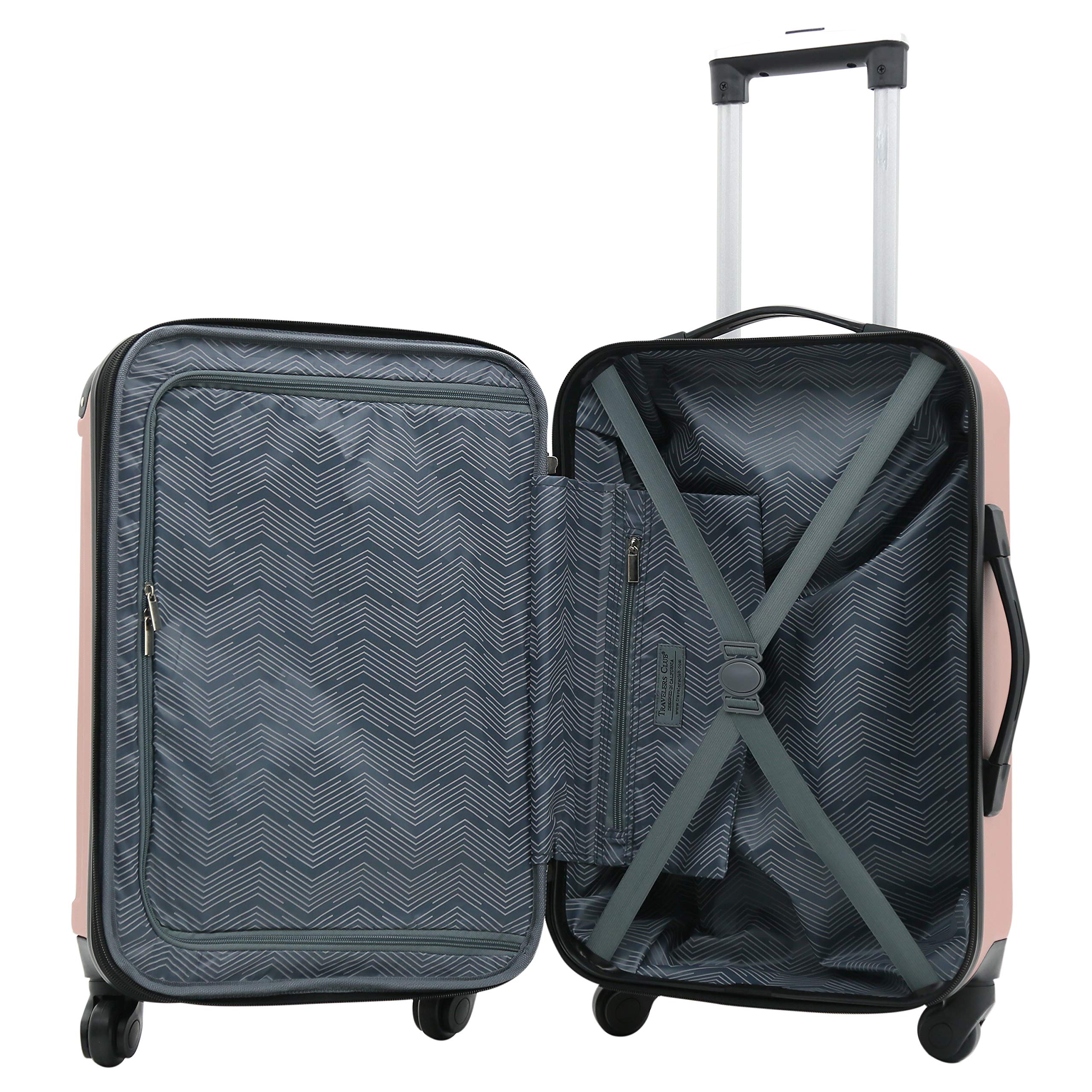 Travelers Club Expandable Midtown Hardside 4-Piece Luggage Travel Set, Rose Gold