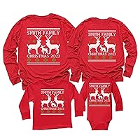 Christmas 2023 Reindeer Matching Family Long Sleeve Shirt